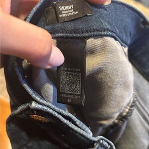 Express Skinny High Rise Jeans - Dark Blue